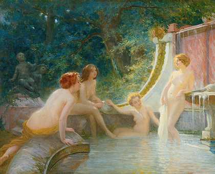 阿尔伯特·奥古斯特·福里（Albert Auguste Fourié）的《喷泉中的年轻沐浴者》