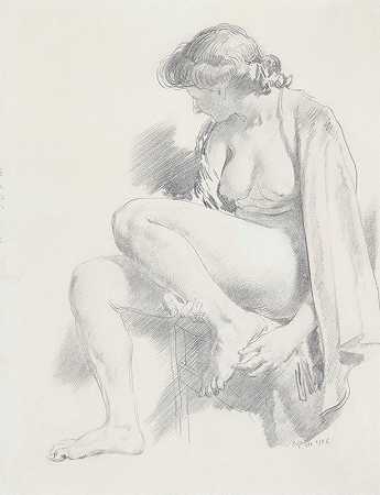 威廉·奥彭的《坐着的裸体》
