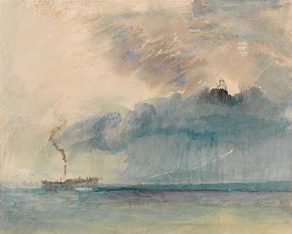 约瑟夫·马洛德·威廉·透纳的《暴风雨中的桨式汽船》
