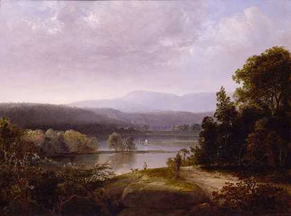 托马斯·道蒂（Thomas Doughty）的《猎人和狗的河景》（River View with Hunters and Dogs）