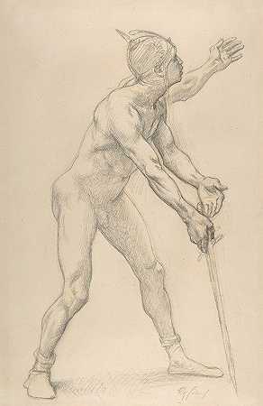 亚历山大·卡巴内尔的《手持剑的裸男形象》