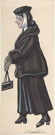 谢尔盖·尤里耶维奇·苏代金的《穿黑色皮毛的女人》