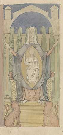 “玛丽亚与基督孩子，坐在所罗门的宝座上，作者安东·德金登