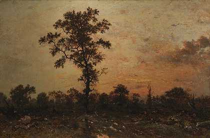 《森林边缘，日落》（泰奥多尔·卢梭）
