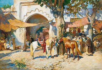 弗雷德里克·亚瑟·布里奇曼的《阿尔及尔市场》
