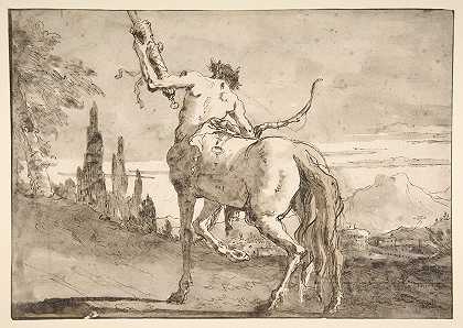 乔瓦尼·多梅尼科·蒂埃波罗的《半人马座举起一个小铃铛》
