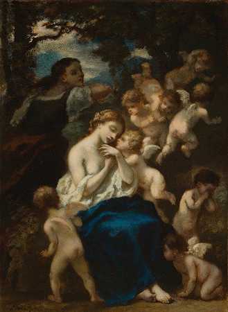 纳西塞·维吉尔·迪亚斯·德·拉佩尼亚的《带丘比特的仙女》