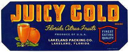 “多汁黄金品牌佛罗里达柑橘水果”
