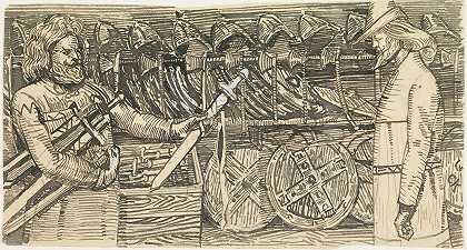 克里斯蒂安·克罗格1899年在《克里斯蒂安妮亚·萨萨加斯国王斯诺尔·斯特拉森》中的“奥洛夫神圣传奇”插图