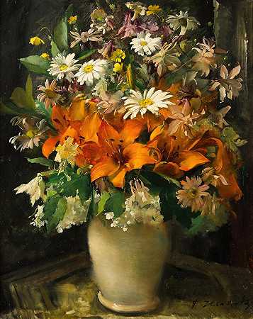 《花瓶里的花》作者：František Hladík
