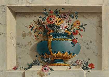 米歇尔·布鲁诺·贝伦热的《壁龛中的花瓶》