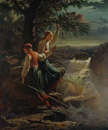 约翰·扎卡里亚斯·布莱克斯塔迪斯的《两个农民女孩听水精灵的演奏》