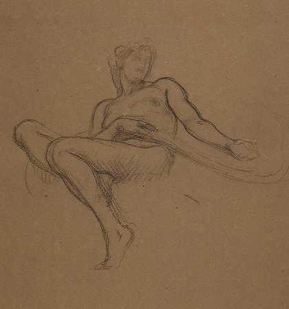 弗雷德里克·莱顿的《女性裸体坐姿》，《橙皮园的研究》