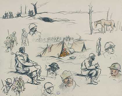 乔治·古尔萨特的士兵营地和草图（SEM）