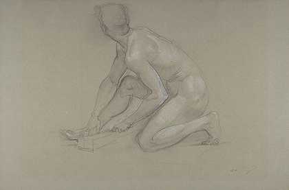 保罗·雅克·艾梅·鲍德利（Paul Jacques AiméBaudry）的《蜷缩的裸体男性形象》