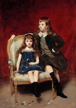 “玛格丽特（1883-1973）和罗伯特（1880-1956）的肖像画