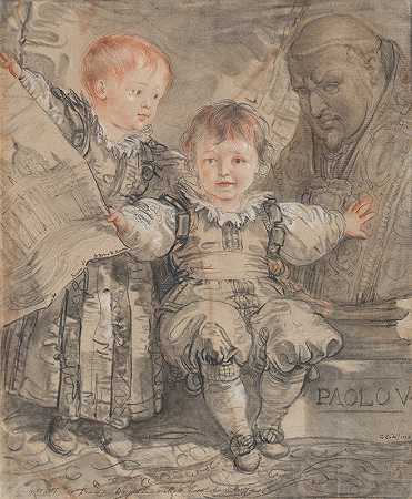 朱塞佩·卡德斯的《卡米洛王子和弗朗西斯科·博尔盖塞王子肖像》
