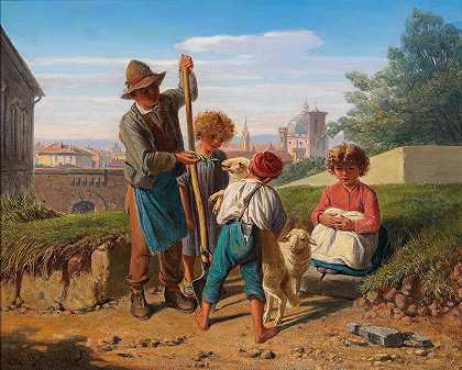 威廉·里希特的《佛罗伦萨门口的农民孩子》