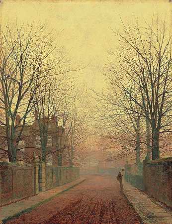 约翰·阿特金森·格里姆肖的《秋天的小巷》