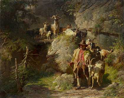 约瑟夫·安东·布雷斯的《羊群牧羊人》