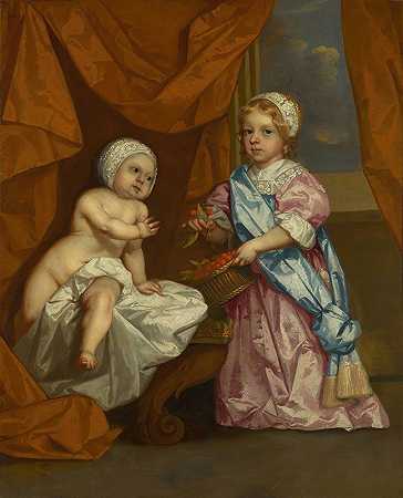 彼得·莱利爵士的《特威代尔第三侯爵查尔斯（1667-1715）和他的兄弟约翰·海伊勋爵（约1668-1706）肖像》