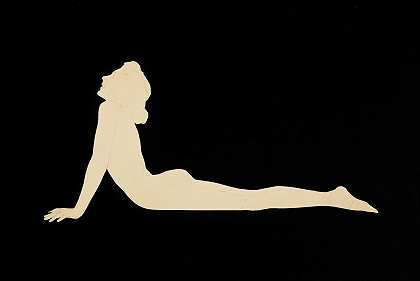 “仰卧的女人抬起头看鹅”，马克斯菲尔德·帕里什的初稿