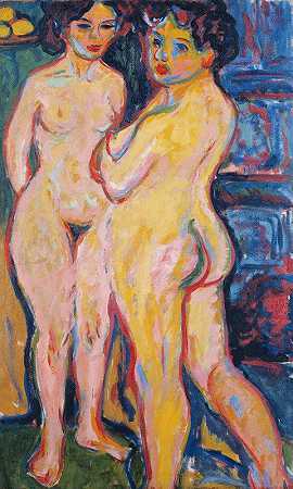 恩斯特·路德维希·凯尔希纳的《站在炉边的裸体》