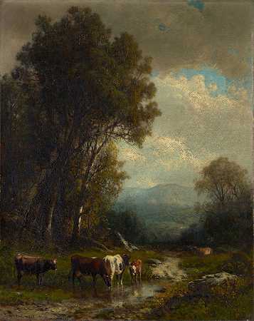 威廉·M·哈特的《与牛的风景》