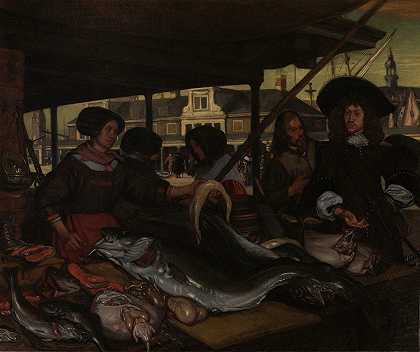 伊曼纽尔·德·维特的《阿姆斯特丹的新鱼市场》