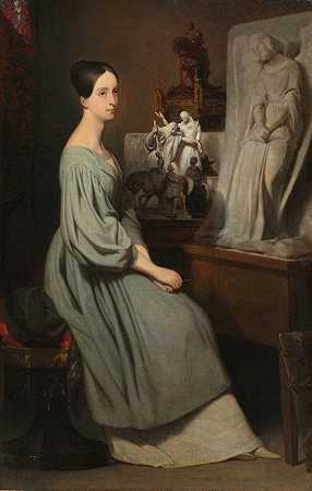 《玛丽公主》（Princess Marie d’Orléans in Her Studio），作者：Ary Scheffer