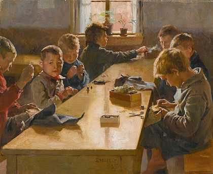 阿尔伯特·埃德尔费尔特（Albert Edelfelt）的《赫尔辛基男孩济贫院》