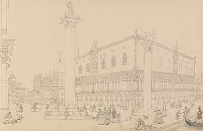 查尔斯·D·奥利爵士的《威尼斯圣马克公爵宫和教堂视图》