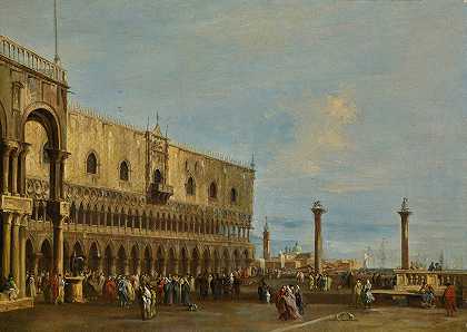 弗朗西斯科·瓜尔迪的《威尼斯，广场与公爵宫向南眺望》