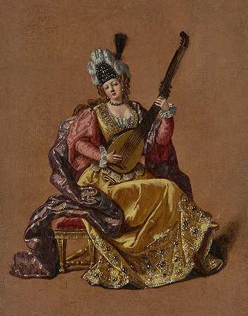 让-巴蒂斯特·范莫的《弹奏大琵琶的女士》