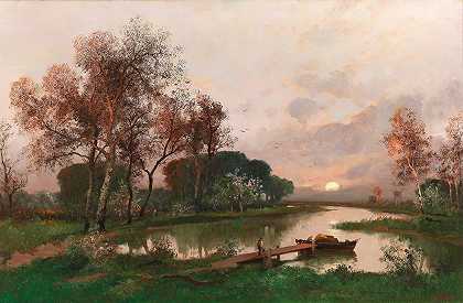 阿道夫·考夫曼的《池塘上的风景》