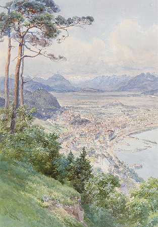 爱德华·西奥多·康普顿（Edward Theodore Compton）的布雷根茨和博登西湖景色