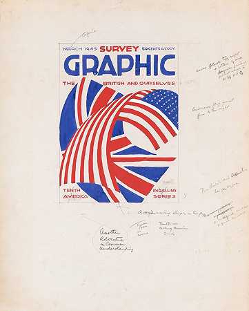 温诺德·赖斯的《Survey Graphic Magazine》“The British and Ourselves”封面平面设计