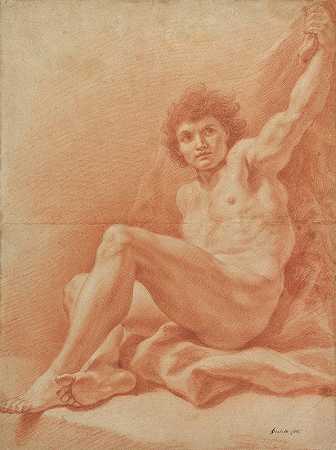 Benedetto Luti的《坐着的裸体男性人物》