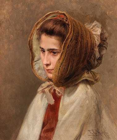 雷蒙德·里特尔·冯·维切拉的《戴兜帽女士侧视肖像》