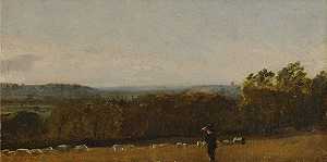 约翰·康斯特布尔（John Constable）的《风景中的牧羊人》