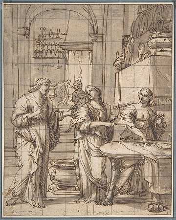 弗朗索瓦·佩里耶的《基督在玛莎和玛丽的家》