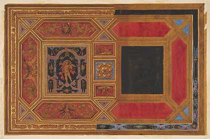 朱尔斯·爱德蒙德·查尔斯·拉查伊斯（Jules Edmond Charles Lachaise）绘制的带有怪诞图案的天花板设计