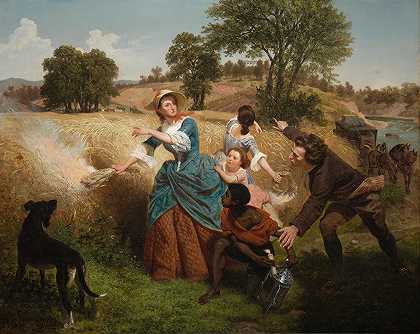 伊曼纽尔·戈特利布·莱兹的《Schuyler夫人在英国人靠近时焚烧麦田》