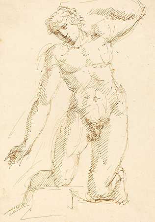 佩拉吉奥·帕拉吉的《一个裸体男人跪着》