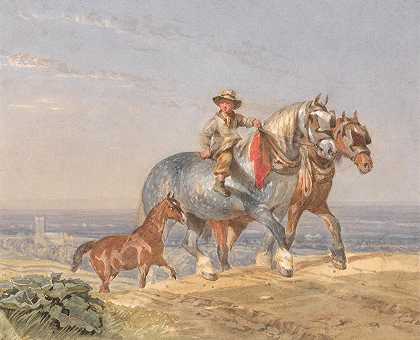 约翰·弗雷德里克·泰勒（John Frederick Tayler）的《一个农夫骑着一匹骏马上山》