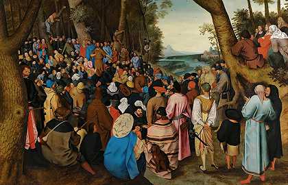 《施洗者圣约翰在荒野中向群众宣讲》，作者：年轻的彼得·布鲁格尔