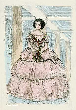 “19世纪女性时尚1854年亨利·布特