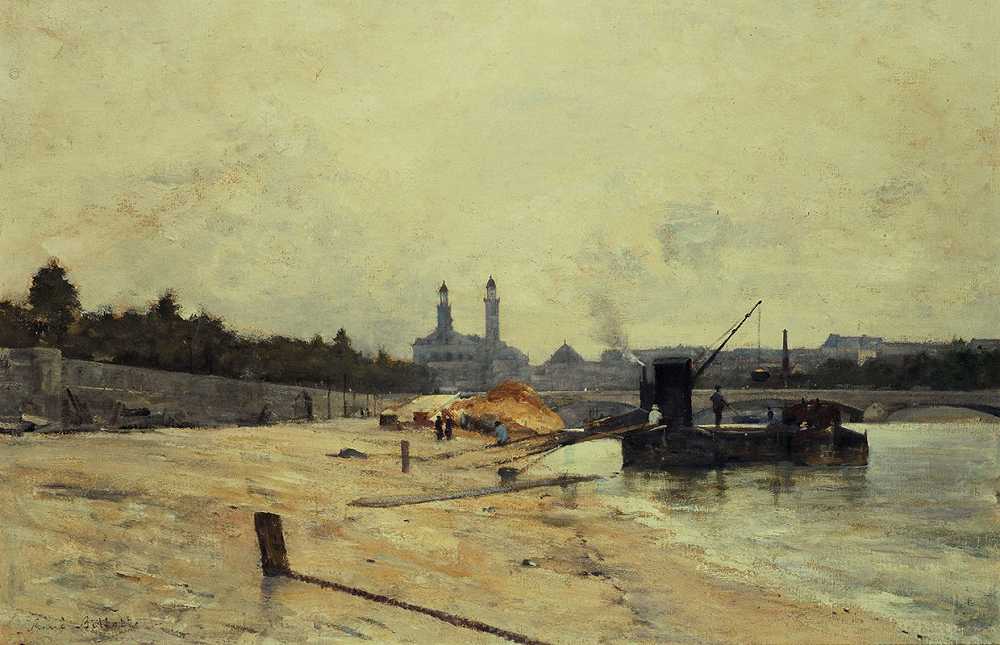 勒内·比洛特从奥赛码头看到的阿尔玛桥和前特罗卡德罗桥