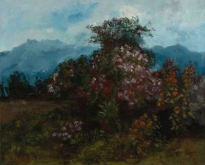 “古斯塔夫·库尔贝（Gustave Curbet）的《盛开的山体风景》