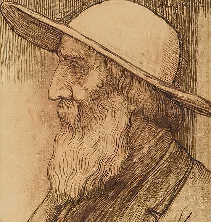 阿尔方斯·勒格罗斯的《戴宽边帽的老人的头像》